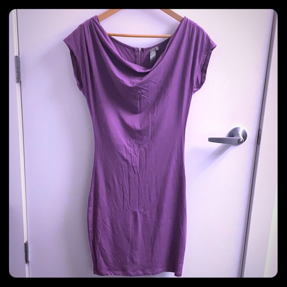DIVINE WEAR ZIPPERED BACK PURPLE DRESS